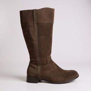 Torrid Brown Suede Extra Wide Calf Wide Width Riding Boots Size 12 Low Heel